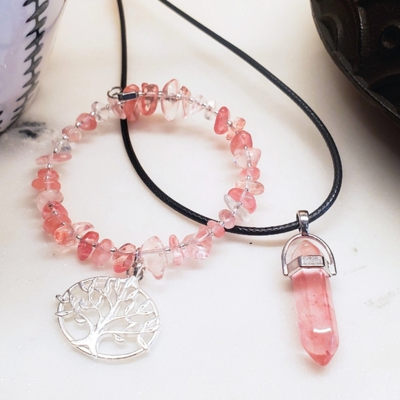 Terra Moda - Tree of Life Chunky Gemstone Bangles - Picture 9 of 14